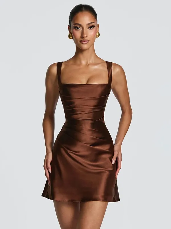 Elegant Solid Pleated Halter Women's Dress Fashion Sleeveless Backless Waist-cinching Split Maxi Dresses Summer Party Gowns 2026 — image 17
