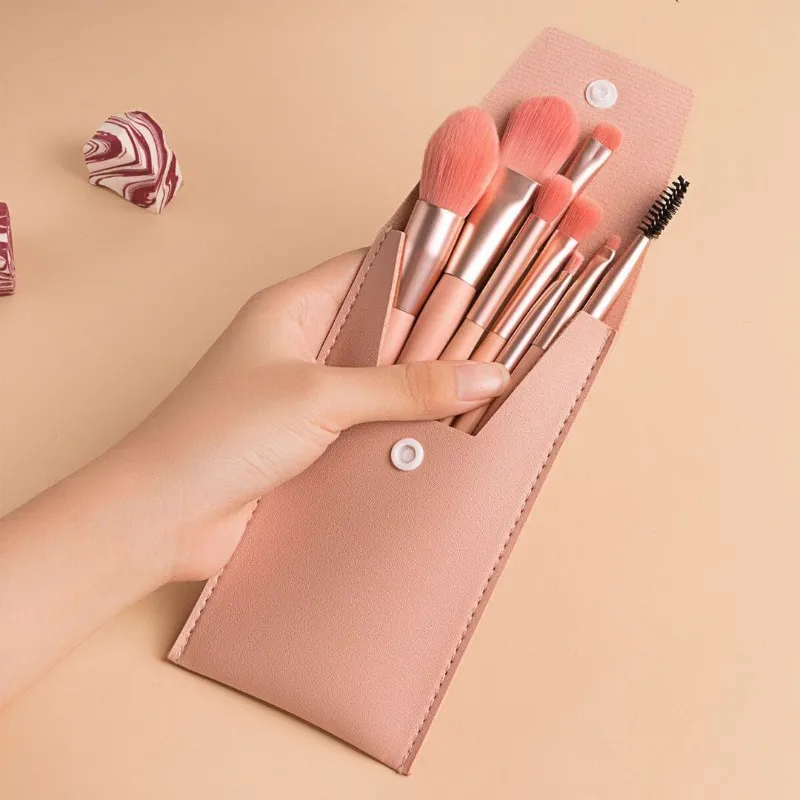 8Pcs Mini Macaron Soft Makeup Brushes Set Portable Beginner Beauty Tools for Blush Eyeshadow Complete Cosmetic Brush Kit — image 6