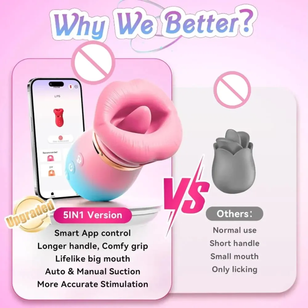 Kontrol ng APP Pagsipsip Vibrator Dila Pagdila Sucker Babae Oral Clitoris Nipple Stimulator Vibrating Vacuum Sex Toys para sa Mag-asawa — image 4