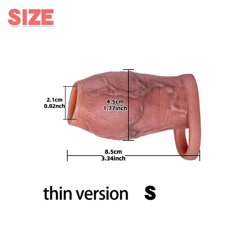 Enlarged and Thicken Cock Sleeve Lock Sperm Penis Ring Adult Men Sex Toy Soft Silicone Dick Sleeve Enlargement Male 18+ Sexy Toy — image 8