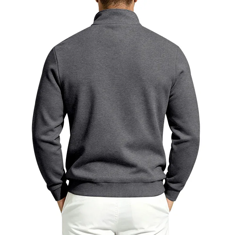 Mga Lalaki 2026 Autumn Winter Hot Item Fleece Lined Stand Collar Loose Vintage Sweatshirt Casual Commuter Fashion Lalaki Pang-araw-araw na Panlabas na Kasuotan — image 32