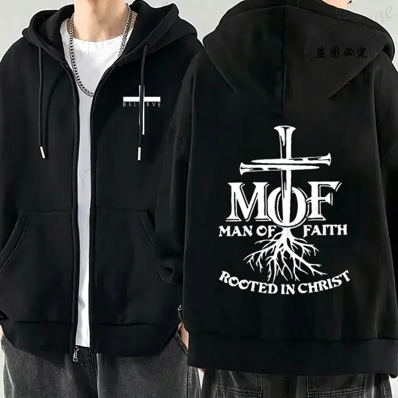 New Fashion Zipper Hoodies Christ Jesus Cross Print Men Hoodies Sweatshirts Fleece Hip Hop Street Hoodie Zip Up Sweatshirts Top — image 18