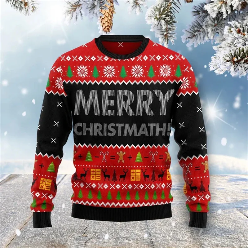 New 2026 Ugly Christmas Sweater Men Santa Claus Pattern Pullovers Women 2026 New Year Merry Christmas Crew Neck Sweatshirts — image 2