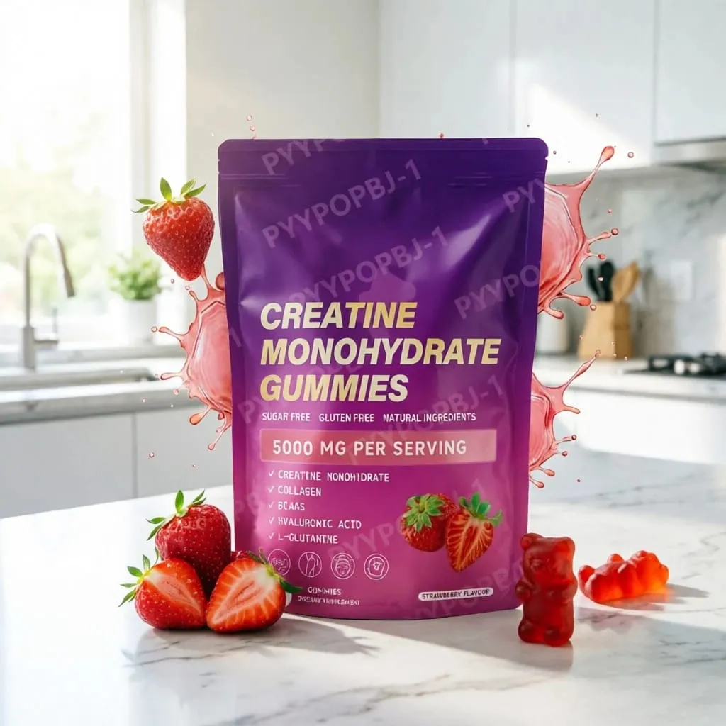 Creatine Monohydrate Gummies 60 Count with Collagen Biotin Vitamin D3 & Hyaluronic Acid for Daily Pre & Post Workout Recovery — image 2