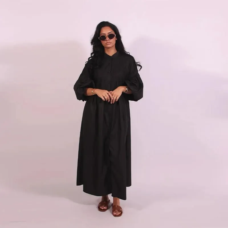 Solid Color Loose Fit Flare Sleeve Tiered Dress Crew Neck Ruffle Hem Pleated Long Maxi Dresses 2026 Spring Chic Casual Outwear — image 13