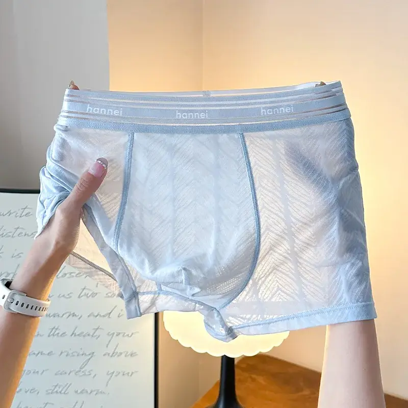 New Summer Men's Underwear, Men's Boxer Briefs, Plus Size Breathable Underwear, Thin Loose Men's Comfortable Solid Color Shorts — image 1