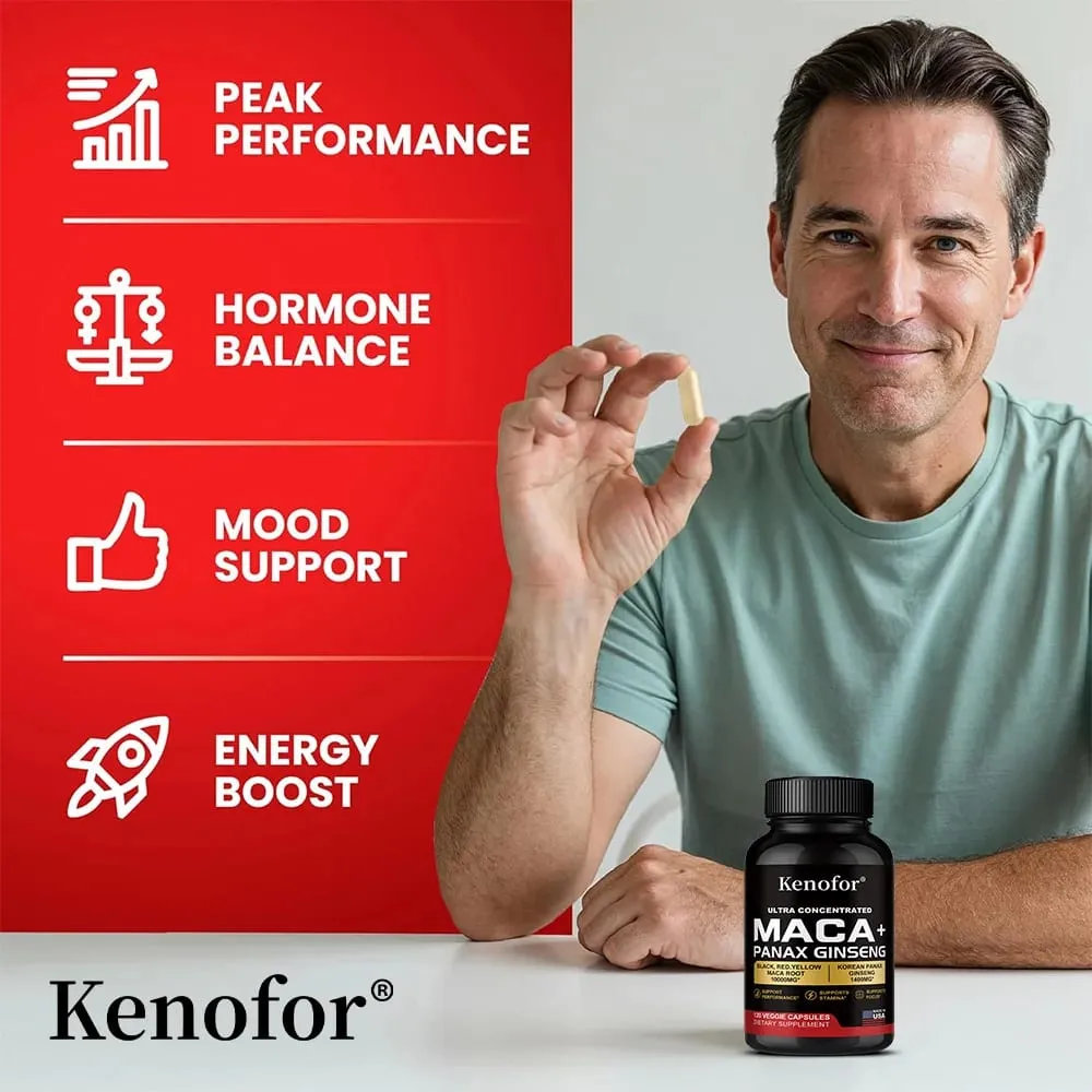 Organic Peruvian Maca Root Capsules - Black+Red+Yellow Blend for Energy & Performance Vegan Non-GMO Supplement for Men & Women — image 2