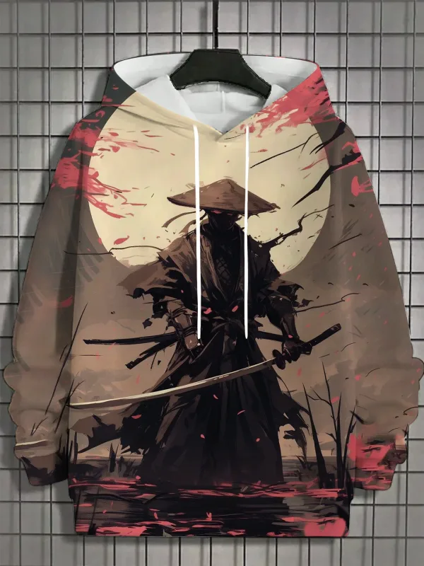 2024 taglagas bagong panlalaking 3D Japanese Samurai print hoodie panlalaki at pambabaeng kaswal na fashion panlalaki hoodie street na pang-itaas na panlalaki — image 9