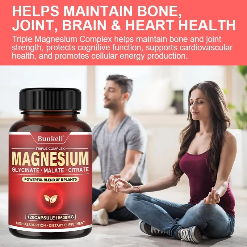 Magnesium Complex - Magnesium Glycinate Malate Citrate - Promotes Energy and Sleep Bone Health Gluten Free and Non-GMO — image 6