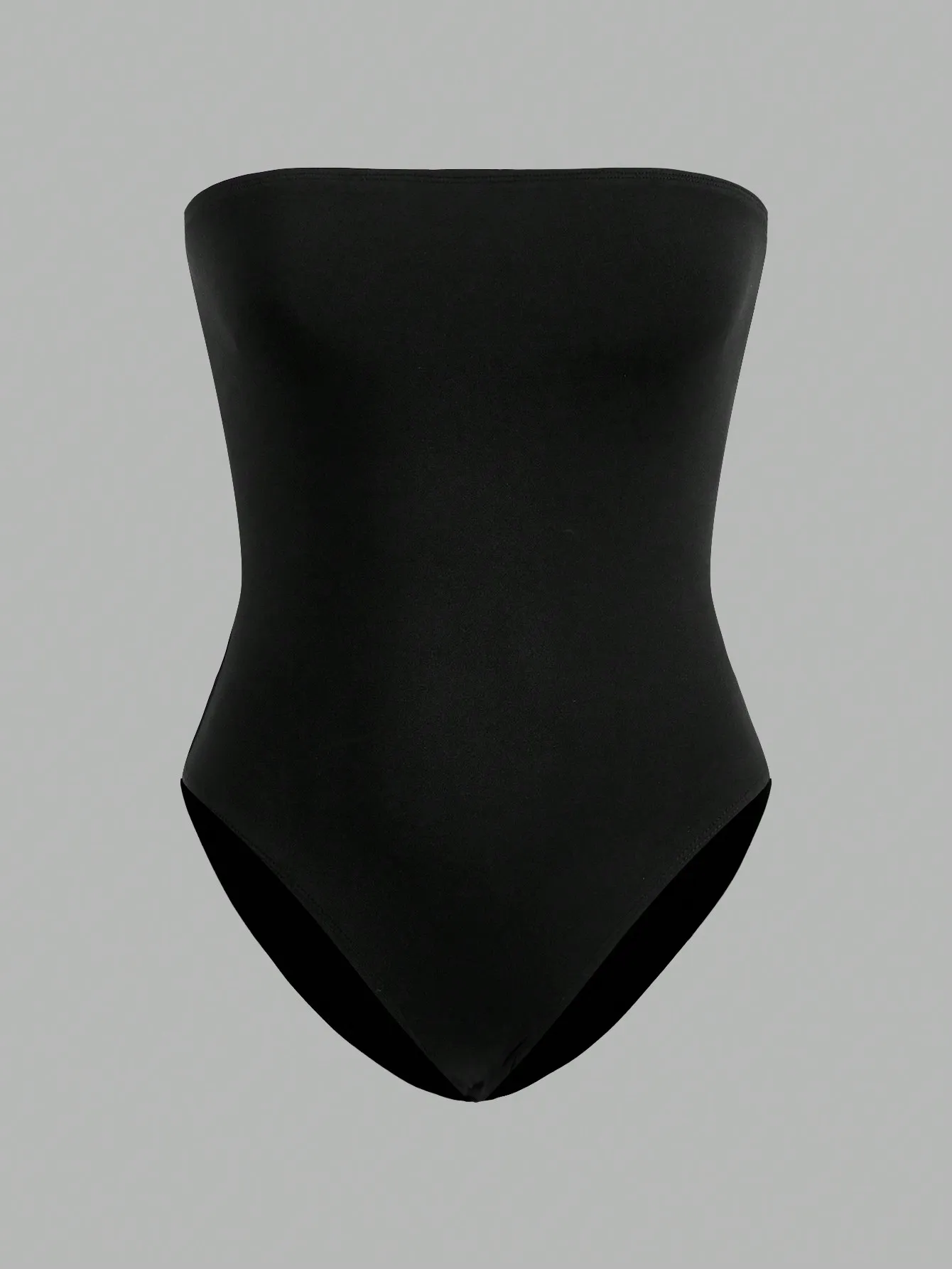 2-teiliger, nahtloser, trägerloser Damen-Bodysuit – schwarz-weiß, schmal geschnittener Tube-Top-Stil, bequemer Stretchstoff — image 6