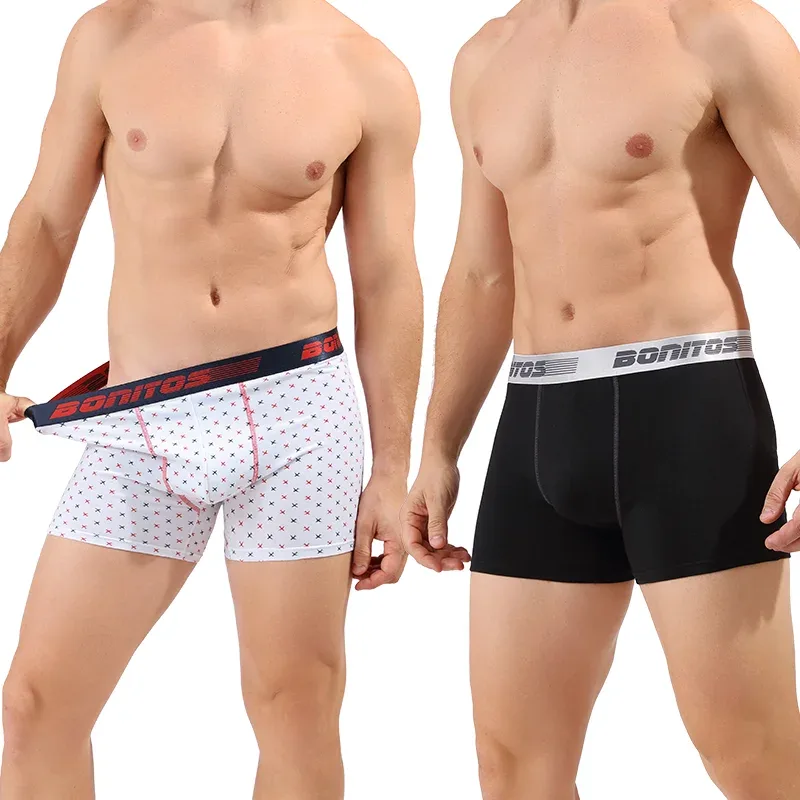 5st Herrkalsonger Boxershorts i bomull Klassiska herrtrosor BONITOS Bokstav Elastiskt midjeband Boxershorts för män — image 6