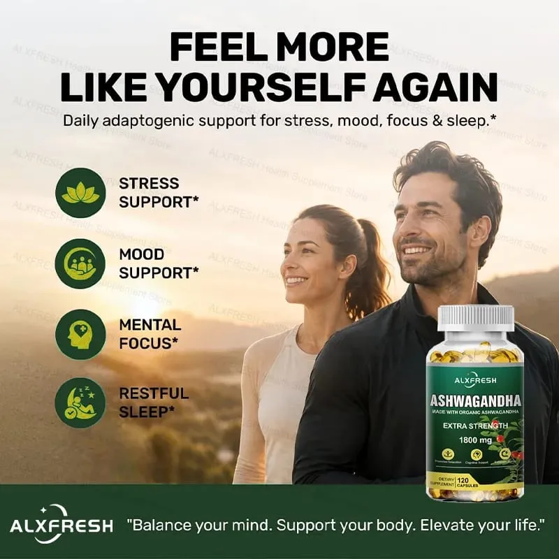 Original Ashwagandha Capsules High Potency Root Extract for Stress & Vitality Balance Hormones — image 4