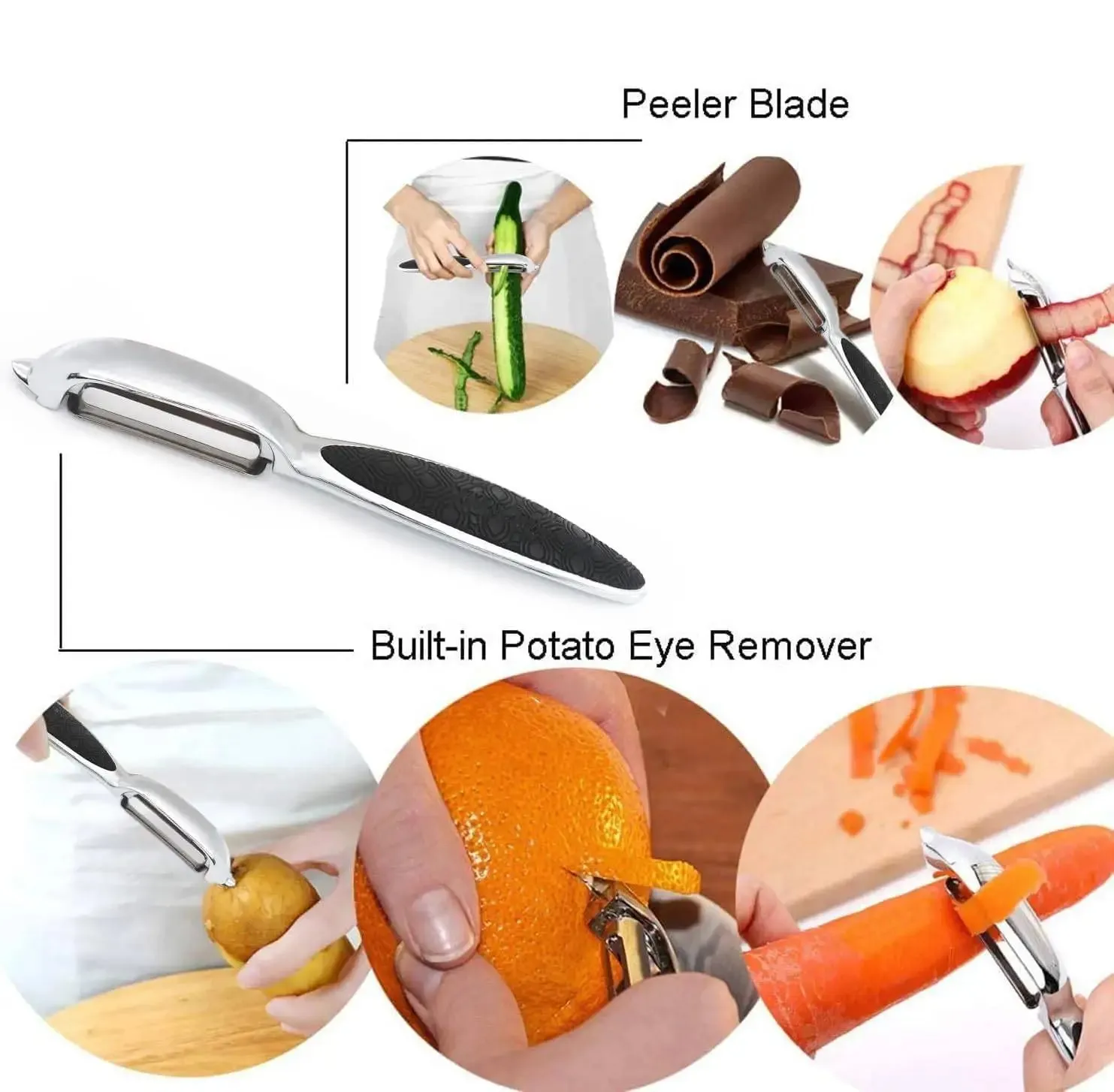Y Shaped Vegetable Peeler Potato Peeler Rotatable Kitchen Tool for Apple Carrot Cucumber Potato Fruit Vegetable Food Preparation — image 2