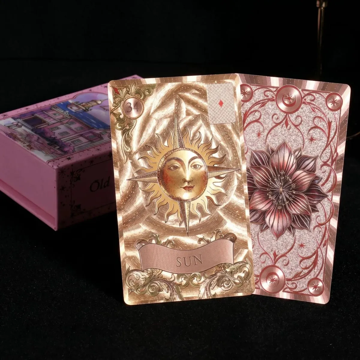 38Pcs Lenormand Oracle Cards in A Rigid Box Gold Foil Waterproof PET Oracle Cards for Divination & Fortune Telling 12*7cm