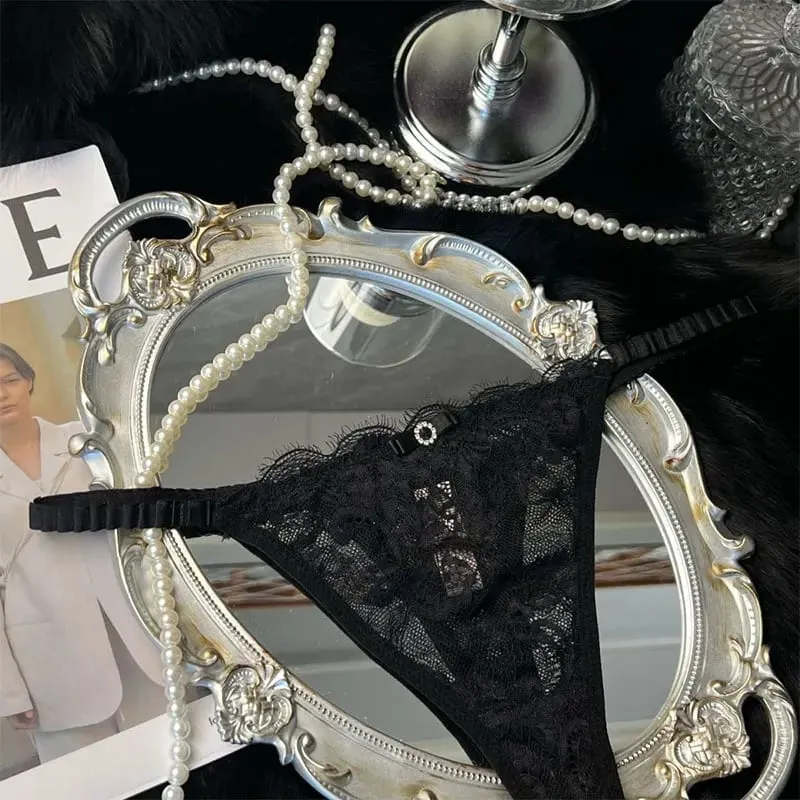 Roupa interior feminina de renda mini calcinha fantasia elegante cuecas sexy transparente lingerie feminina roupa íntima cintura baixa g-string