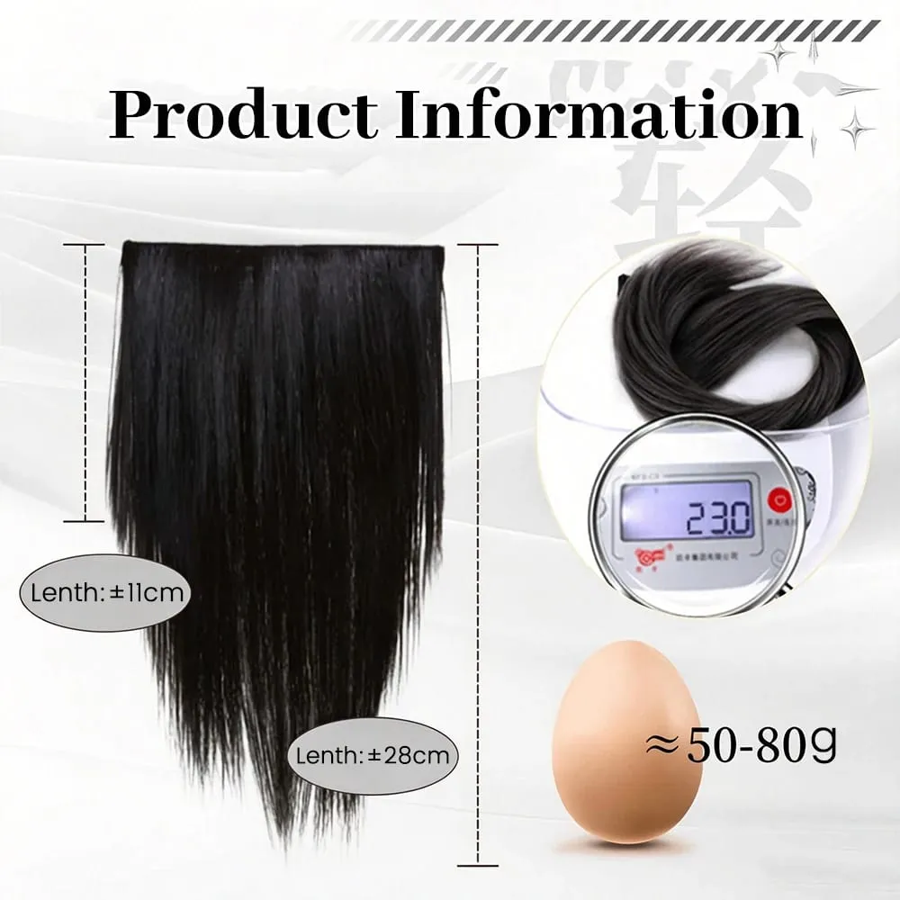 12Inch Synthetic Long Straight Layered U-Shaped Clip-in Hair Extension BB Clip Heat Resistant Hairpiece for Women — image 4