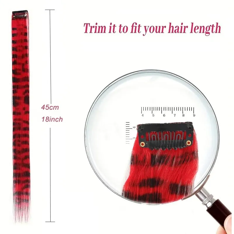 Rainbow Colored Feather Clip In Hair Extensions 18inch Synthetic Hair Piece Y2K Fashion For Women Girls Cosplay Party Halloween