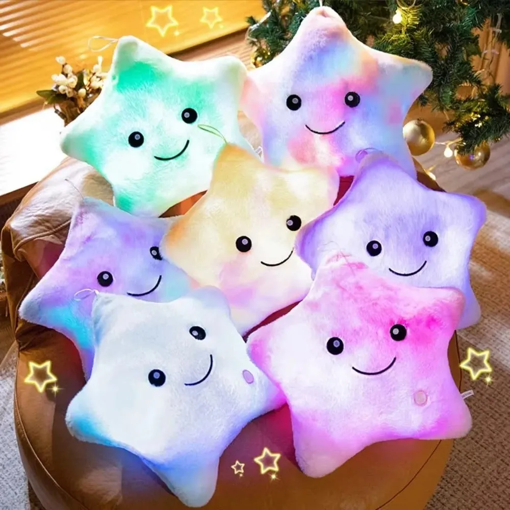 Jouet en peluche étoile électronique LED, jouets doux pour bébé et enfant, poupée étoile LED, décoration de la maison, oreiller étoile douce