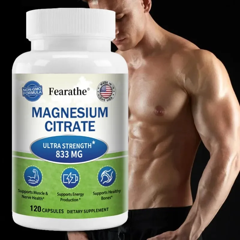 Magnesium Citrate Capsules Highly Absorbable Nutritional Supports Relaxation Sleep Bone Heart Nerve Muscle & Metabolism — image 2