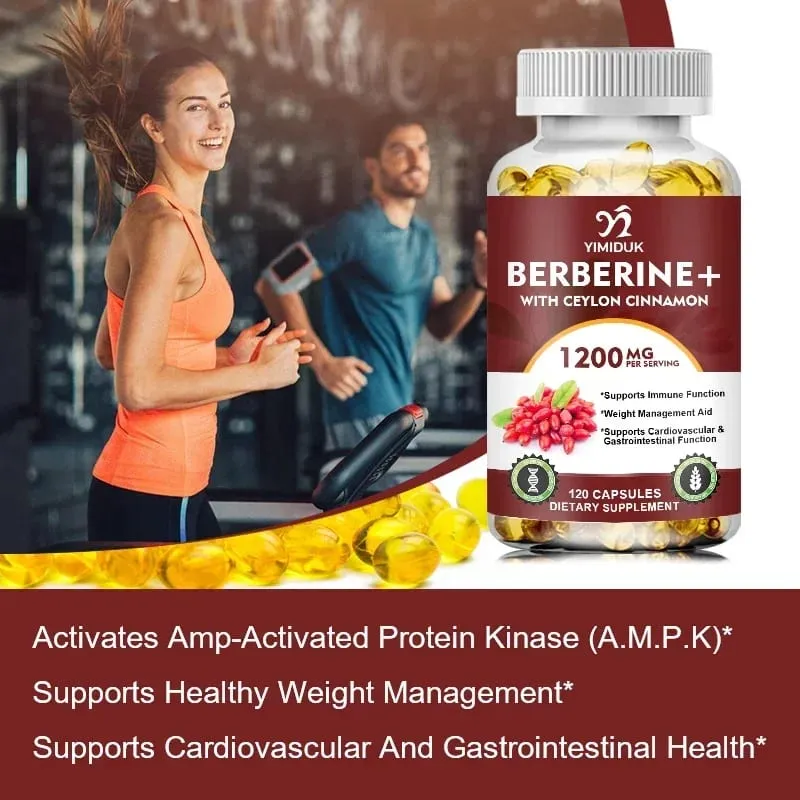 Berberine 1200mg Supplement understøtter AMPK-aktivering Sund glukosemetabolisme Immunitet og vægtkontrol for voksne — image 3