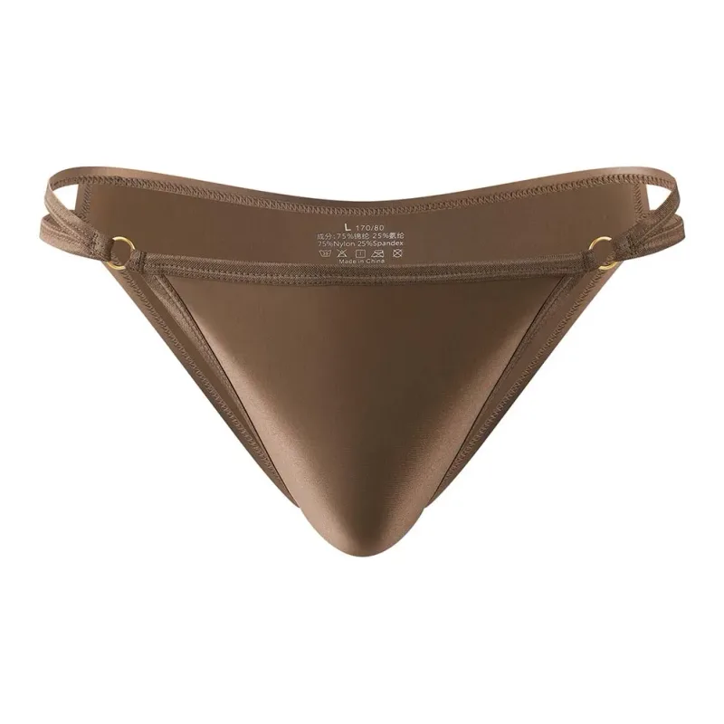 Men\'s Shiny Satin Low Rise Briefs Half Wrapped Buttocks U Shaped Pouch Comfort Underwear Stretch Fabric Size M 2XL