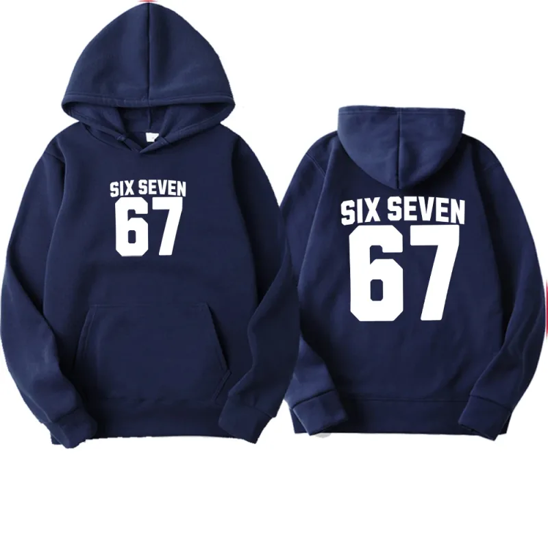Men's Hoodie Six Seven 67 Number Letter Double Sided Print Pullover Sweatshirt Long Sleeve Loose Casual Hooded Tops Streetwear — image 8