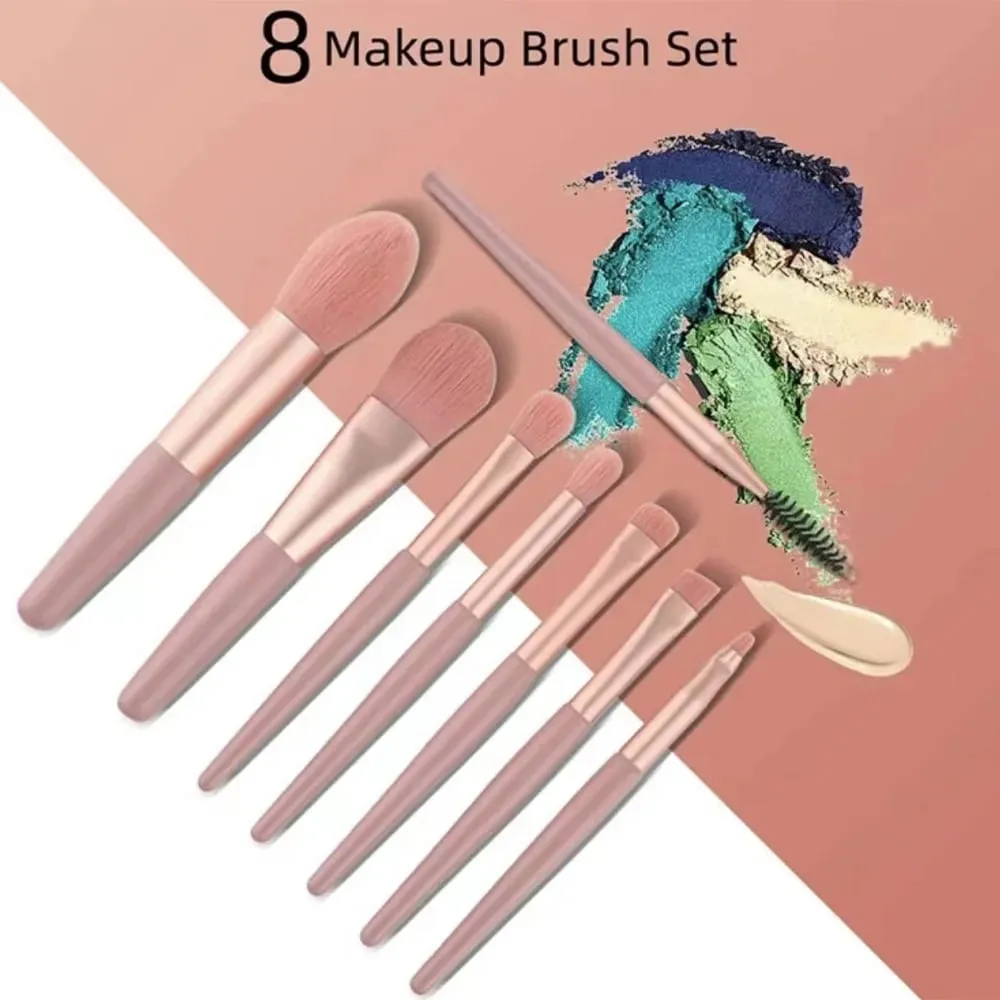 Beginners Makeup Brushes Set - Soft Fluffy Brushes For Face & Eye With PU Bag Ideal For Makeup Artists Golden Flower Pattern — image 3