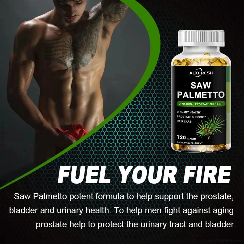 L'estratto naturale di saw palmetto Alxfresh per la salute della prostata supporta le capsule per la crescita della prostata e dei capelli per uomini e donne — image 2