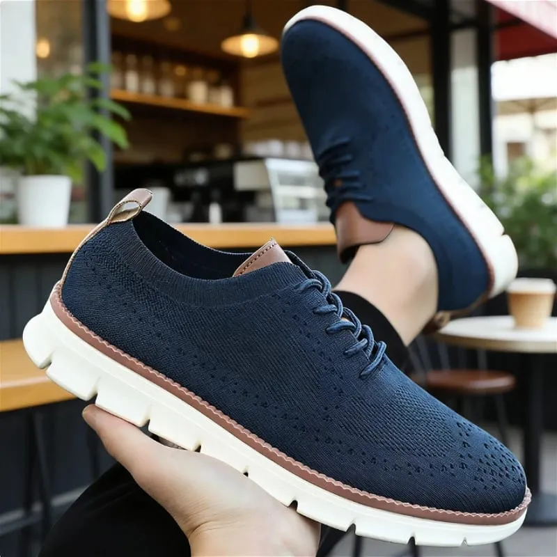 Fashion Men's Casual Shoes Breathable Minimalist Shock-Absorbing Lace-Up Walking Shoes Comfortable Casual Travel Sneakers Men — image 9
