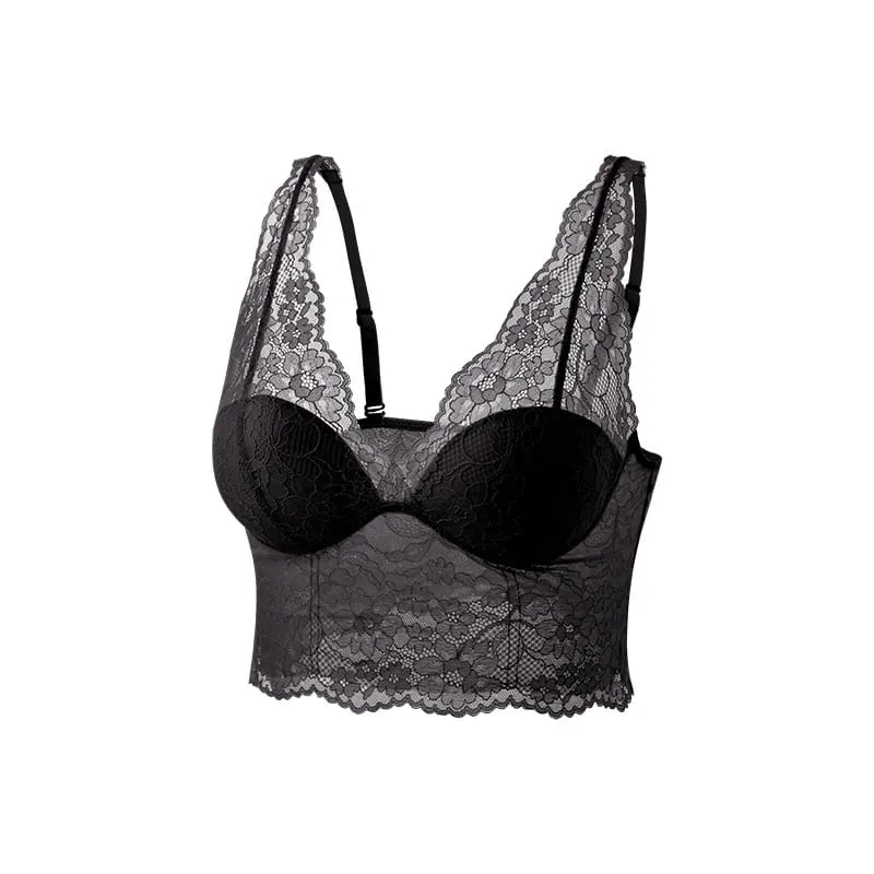 Birdtree Silk Lining Women's Elegant Bra Brief Set Soft Wireless Lace Breathable Bralette 2026 Summer New Underwear A65325JF — image 9