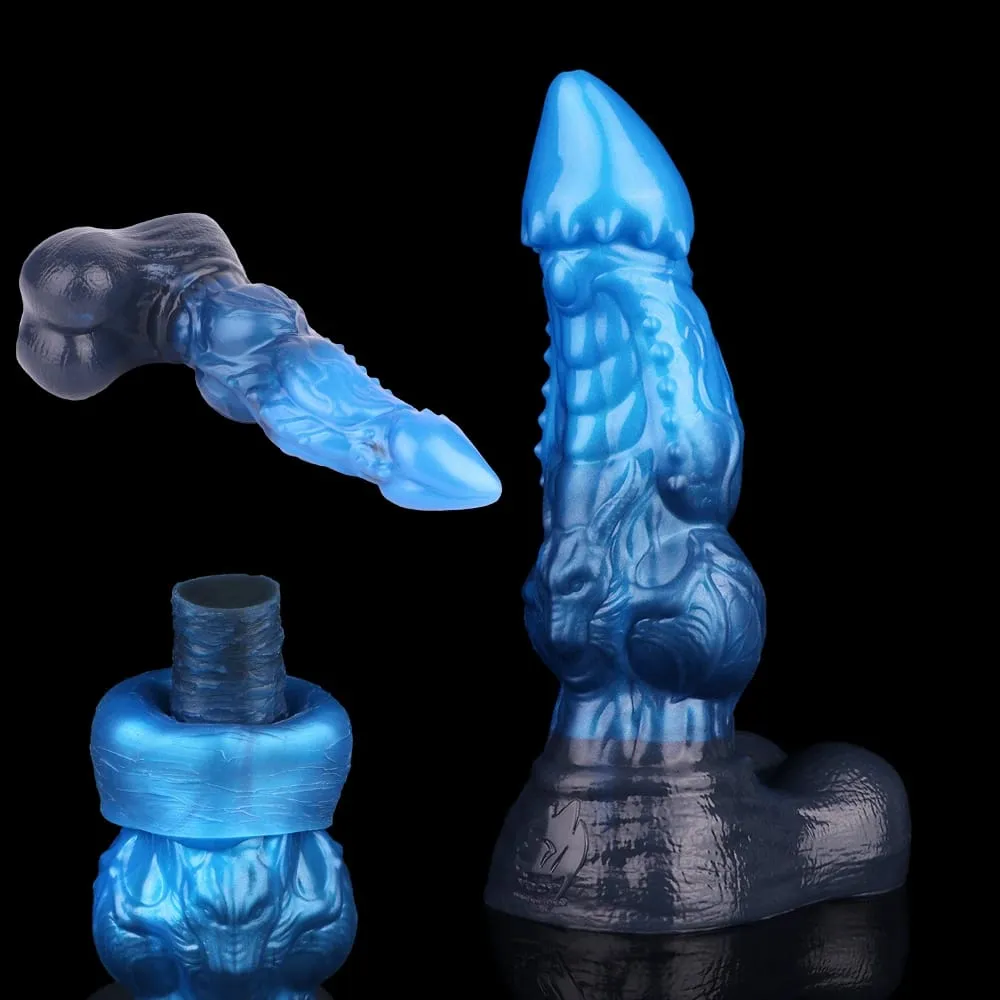 Monster Dragon Cock Anal Dildos Double Layer Penis Vaginal Anus Masturbator Silicone Sex Toys For Adult Women Men Flirting — image 4
