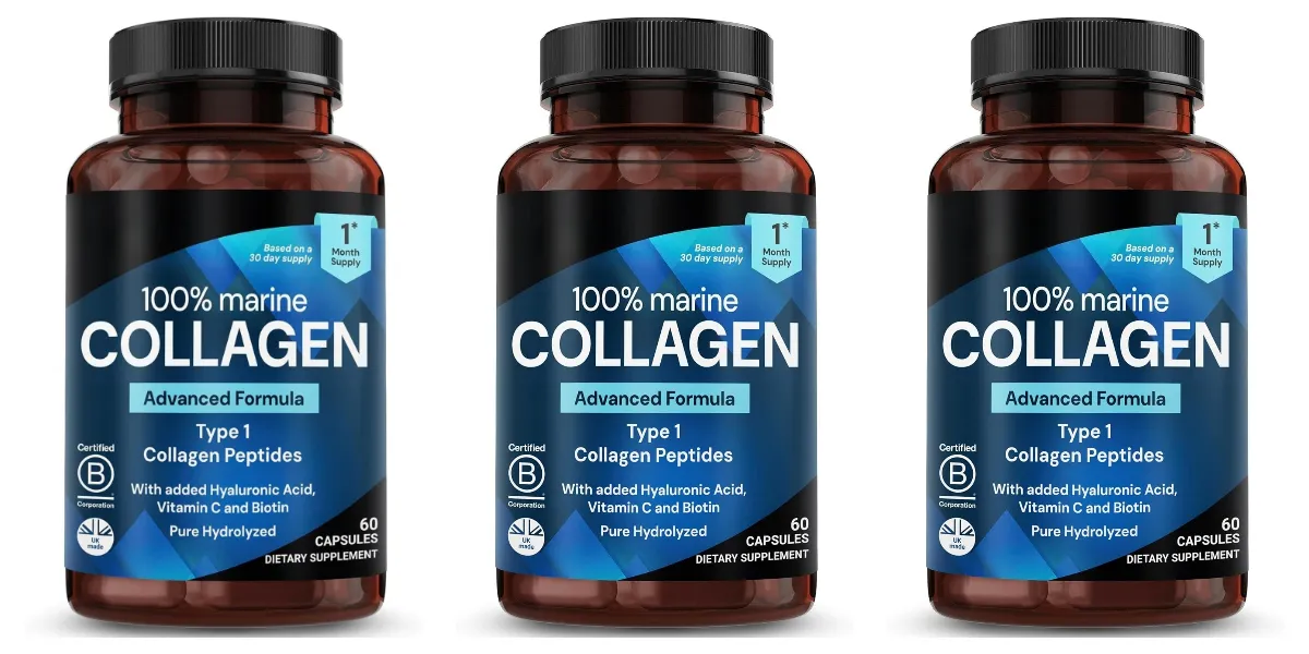 Marine Collagen Capsules for Women & Men Type I Peptides with Hyaluronic Acid Vitamin C & Biotin Beauty Glow Nails 60 Count — image 10