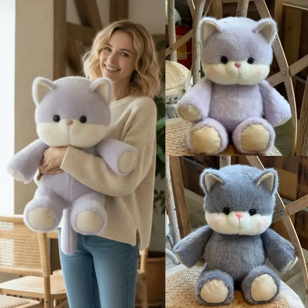 Creative Gift Soft Cat Stuffed Animal Plush Pillow Emotional Support 17.7inch Plush Toy Cat Pattern Cute Stuffed Animals Plush