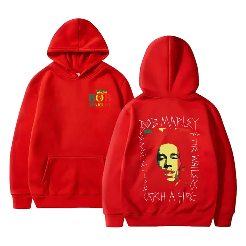 Reggae Bob Marley Face Graphic Hoodie Catch A Fire Album Merch Pullover Hoodies Men Women Casual Vintage Oversized Sweatshirt — image 13