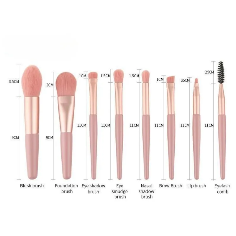 8Pcs Mini Macaron Soft Makeup Brushes Set Portable Beginner Beauty Tools for Blush Eyeshadow Complete Cosmetic Brush Kit — image 5