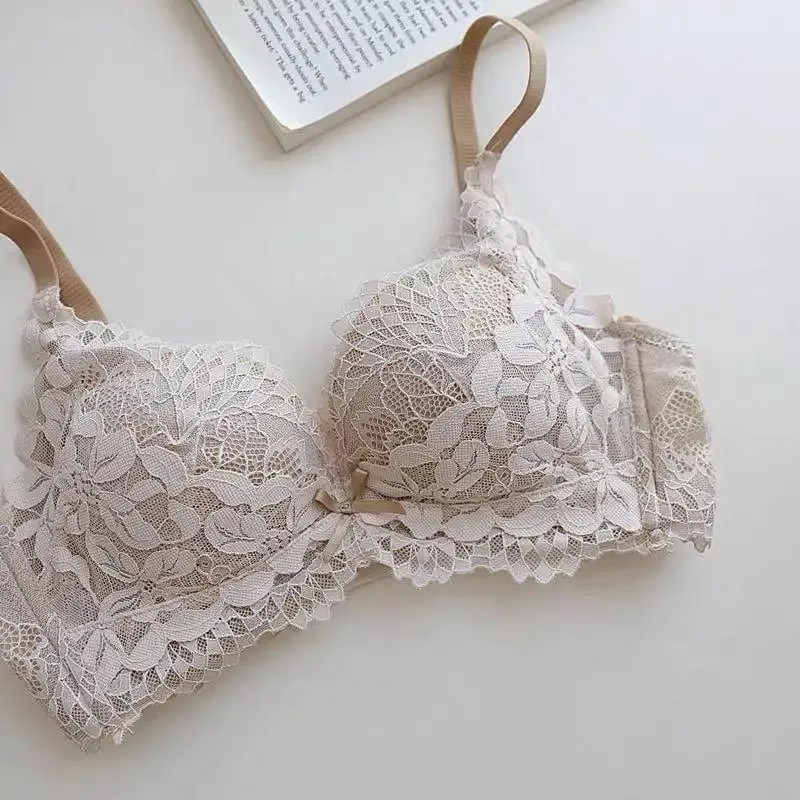 Modest Japanese Style Abaya Lace Bra Set Women Luxury Push Up Small Bust Support Anti Sagging Full Coverage Comfort MOYISU Sexy — image 4