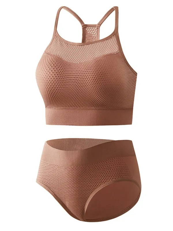 1XL-4XL 2PCS Bra Set Women Underwear Set Sexy Bralette Female Lingerie Ribbed Tops Seamless Wire Free Bra Panty