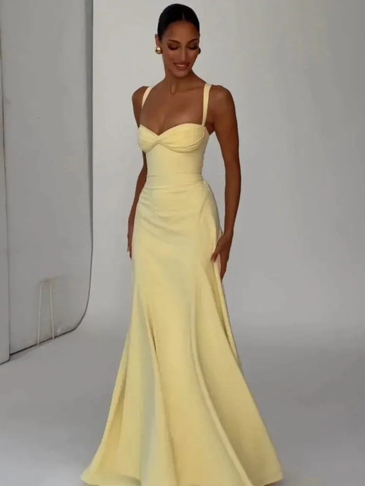 Lady Sexy Strapless Split Solid Pleated Dress Women Chic Backless High Waist Off-shoulder Dresses 2026 Bagong Evening Party Gowns — image 4