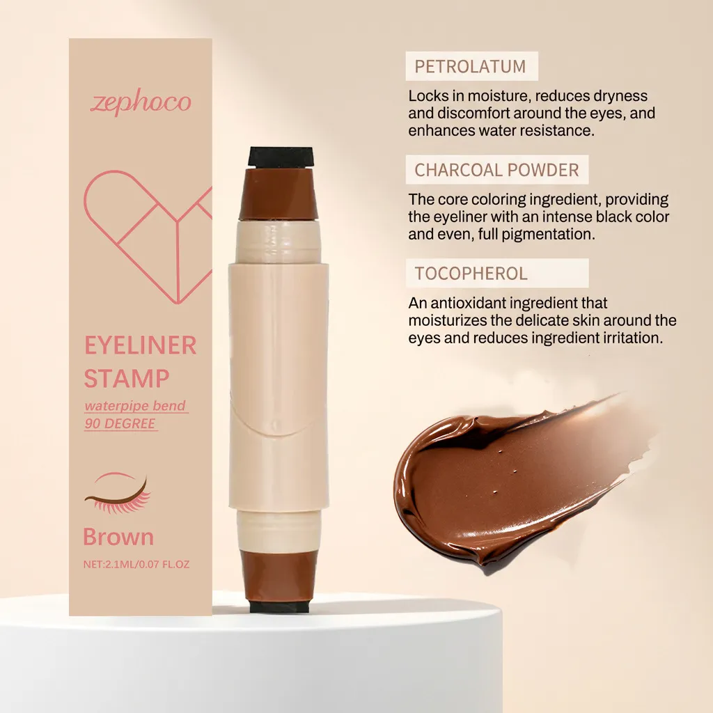 Dual-Ended Liquid Eyeliner Stamp Pen Series - Smooth Application for Flawless Lines Versatile & Highly Pigmented Eye Makeup