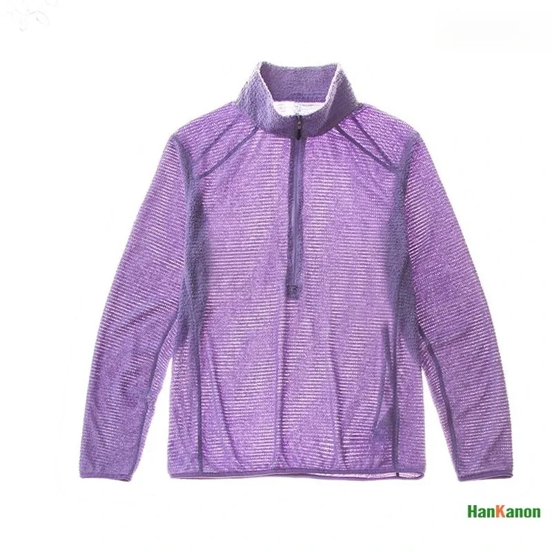 Men's Half - Zip Stand Collar Sweatshirt maraming nalalaman Air Fleece Base Layer para sa Panlabas na Camping Hiking Cycling — image 11