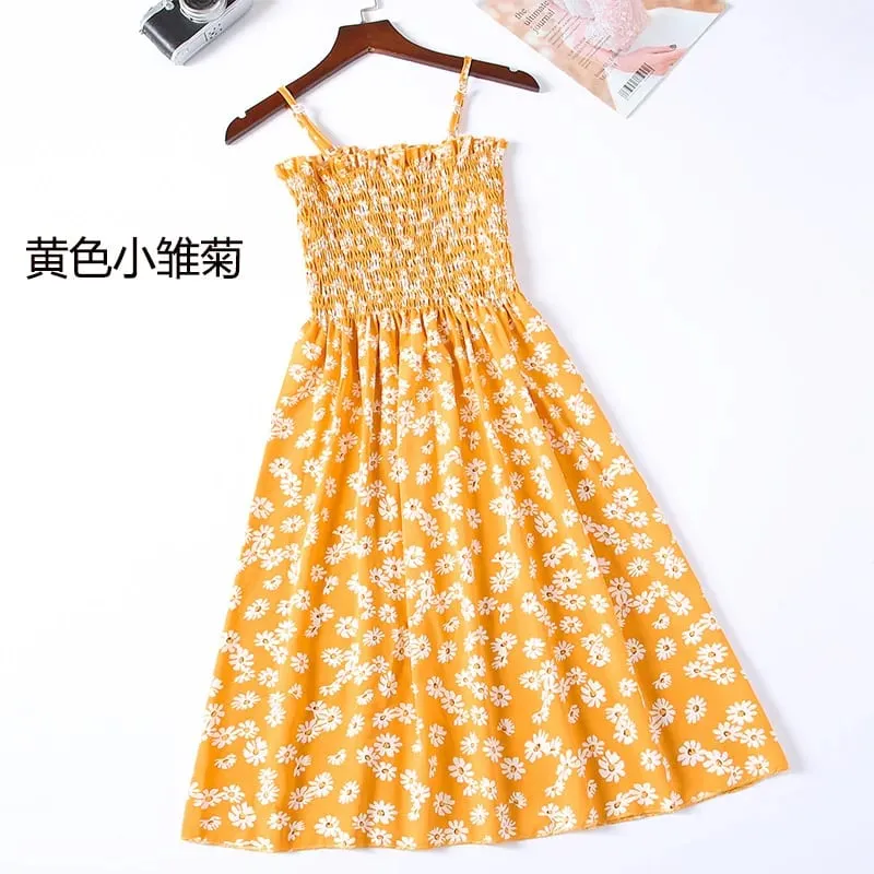 Mga Mini na Dress sa Tag-init Fashion Pambabae Elastic High Waist Casual Spaghetti Strap Sleeveless Dress Women Chiffon Dresses Vestidos — image 10