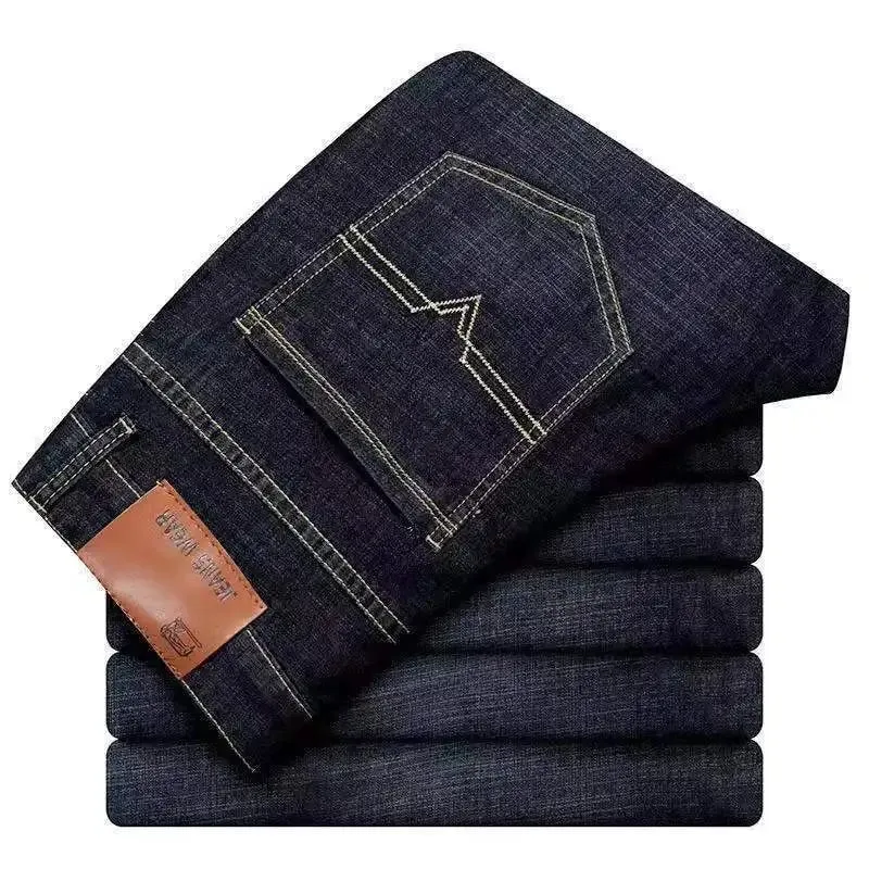 Business Jeans Men Straight Versatile Youth Middle-aged Denim Cheap Work Site Electric Welding Mason Bricklayer Pants Fashion — image 9