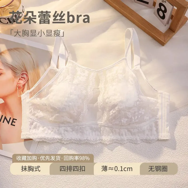 French Style Lace Strapless Bra Women Large Breast Minimizer Slimmer Sexy Beautiful Back Intimates Lingerie Size 34-44 M-XXXXL — image 8
