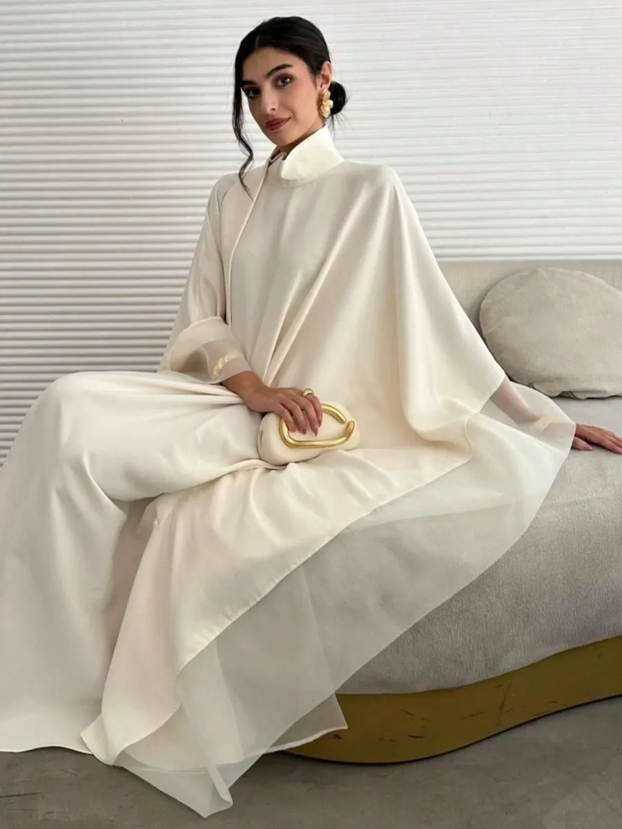Mellanöstern Abaya Kvinnor Elegant Abayas Helärmad Lös festklänning Kväll Kaftans JilbabsIslamiska traditionella kläder — image 6