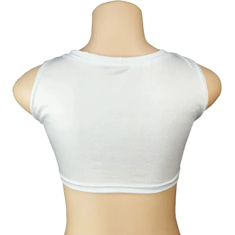 Y2k European and American Low Round Neck Ultra Short Sleeveless Vest T-shirt Sexy Chest Hugging and Navel Exposed Vest — image 5