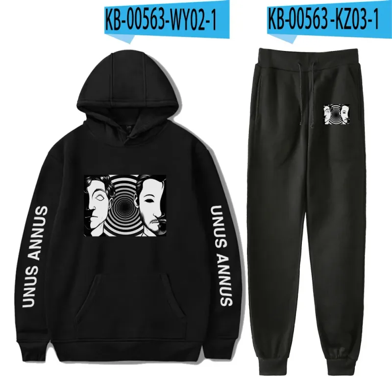 Popular Comfortable Unus Annus Print Sweatshirt Sweatpants Suit Hoodies+ Trousers Suit Boys/Girls 2 Piece Set Clothes — image 36
