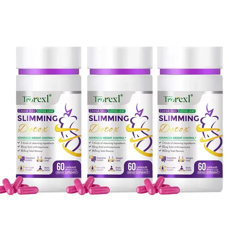 [60 Caps] Cassia Seed & Lotus viktminskningspiller - naturlig fettförbrännare för kvinnor | Kliniskt testad Formula Safe Slimming Aid