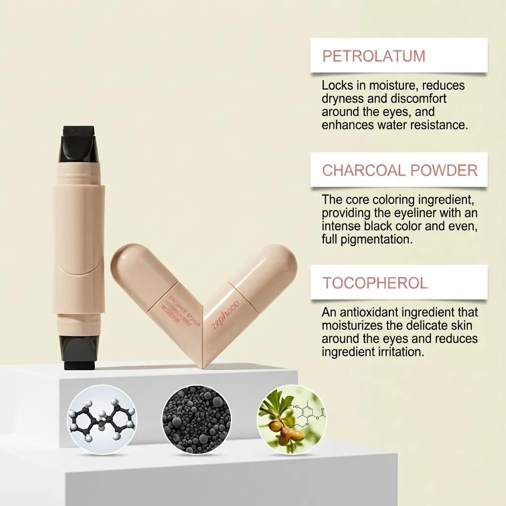 Dual-Ended Liquid Eyeliner Stamp Pen Series - Smooth Application for Flawless Lines Versatile & Highly Pigmented Eye Makeup