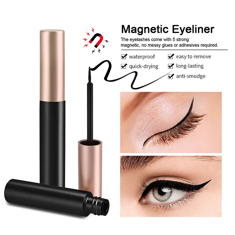 1/2Pcs Black Magnetic Eyeliner Glue False Eyelash Extension Magic Self-adhesive Liquid Eyeliner No Blooming Eye Makeup Cosmetics