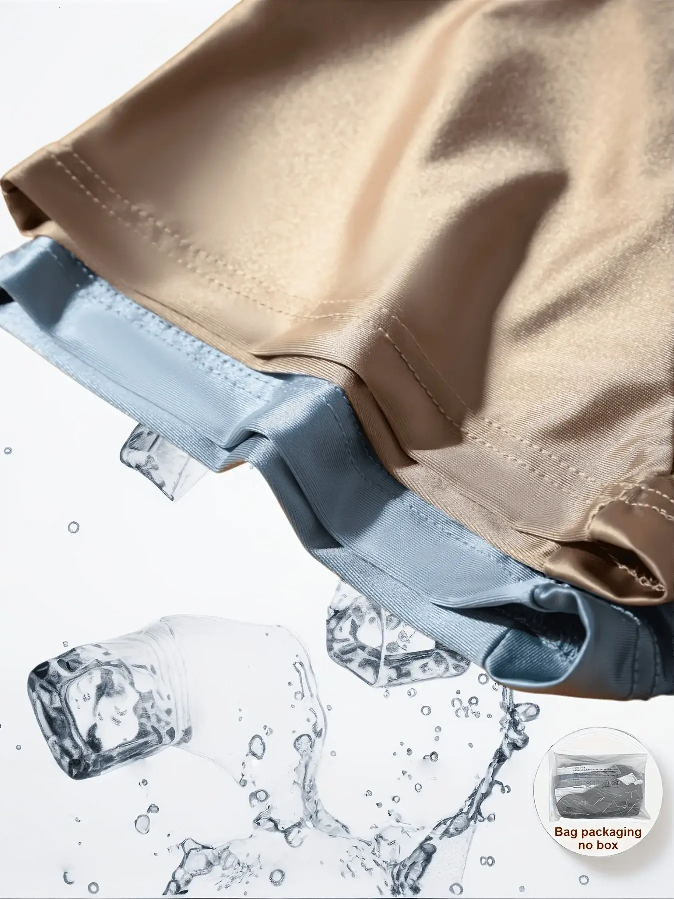 4PCS/Pack Luxury Ice Silk Satin-like Boxers Summer Smooth Cool Solid Men's Underpants Breathable Mesh Crotch Panties Underwear — image 3
